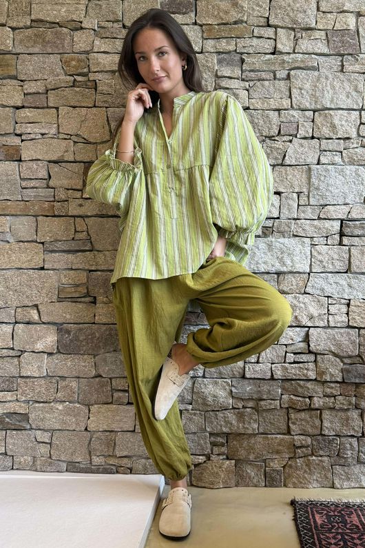 Basso Shirring Balloon Pant Rustic Olive **